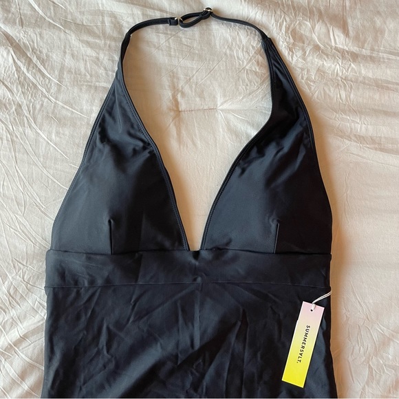 NWT Summersalt Size 10 Halter One Piece Black Swimsuit - Picture 2 of 4